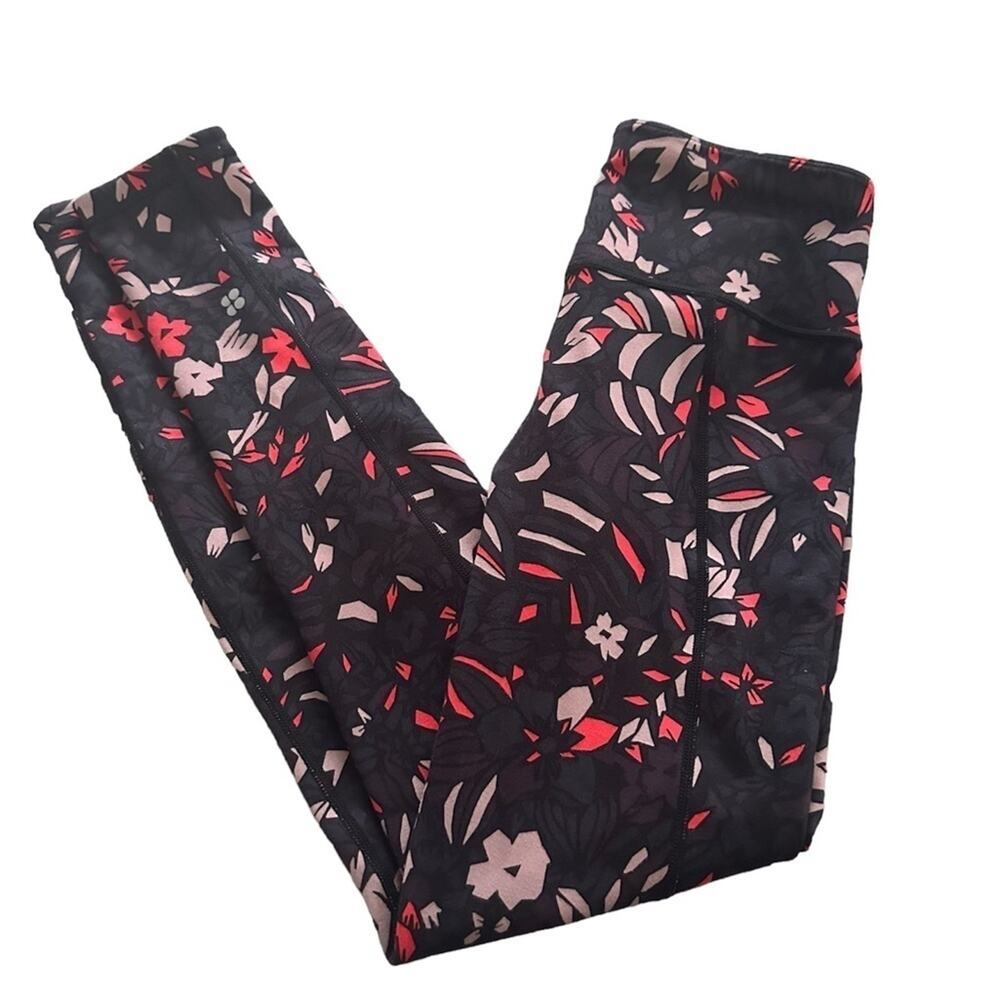 Sweaty Betty Geo Floral and Black Reversible Leggings